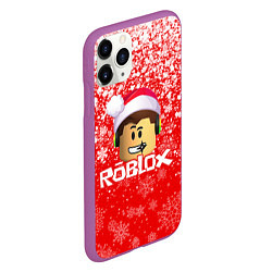 Чехол iPhone 11 Pro матовый ROBLOX НОВОГОДНИЙ SMILE 2022, цвет: 3D-фиолетовый — фото 2