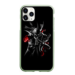 Чехол iPhone 11 Pro матовый One Punch Man Saitama, цвет: 3D-салатовый