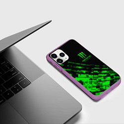Чехол iPhone 11 Pro матовый Monster Energy Текстура, цвет: 3D-фиолетовый — фото 2