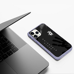 Чехол iPhone 11 Pro матовый Death Stranding отпечаток руки, цвет: 3D-светло-сиреневый — фото 2