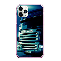 Чехол iPhone 11 Pro матовый SCANIA Дальнобой 2022, цвет: 3D-розовый