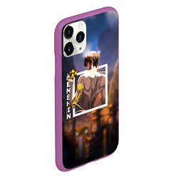 Чехол iPhone 11 Pro матовый Чжун Ли Zhongli, Genshin Impact, цвет: 3D-фиолетовый — фото 2