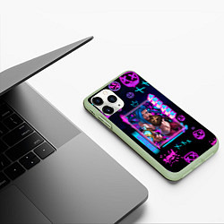 Чехол iPhone 11 Pro матовый Аркейн неон, цвет: 3D-салатовый — фото 2