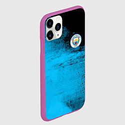 Чехол iPhone 11 Pro матовый Manchester City голубая форма, цвет: 3D-фиолетовый — фото 2
