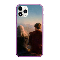 Чехол iPhone 11 Pro матовый Ведьмак и Лютик, цвет: 3D-фиолетовый