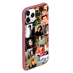 Чехол iPhone 11 Pro матовый Тимоти цветной коллаж, цвет: 3D-малиновый — фото 2