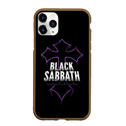 Чехол iPhone 11 Pro матовый Black Sabbat Cross, цвет: 3D-коричневый