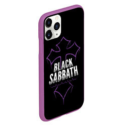 Чехол iPhone 11 Pro матовый Black Sabbat Cross, цвет: 3D-фиолетовый — фото 2