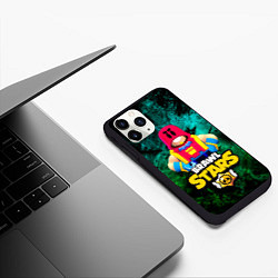 Чехол iPhone 11 Pro матовый ГРОМ БРАВЛ СТАРС, GROM BRAWL STARS, цвет: 3D-черный — фото 2