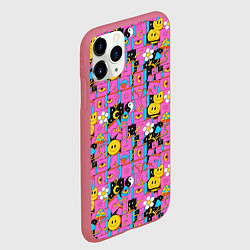 Чехол iPhone 11 Pro матовый Психоделика Инь-Янь, цвет: 3D-малиновый — фото 2