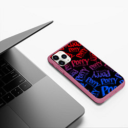 Чехол iPhone 11 Pro матовый POPPY PLAYTIME LOGO NEON, ХАГИ ВАГИ, цвет: 3D-малиновый — фото 2