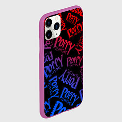 Чехол iPhone 11 Pro матовый POPPY PLAYTIME LOGO NEON, ХАГИ ВАГИ, цвет: 3D-фиолетовый — фото 2