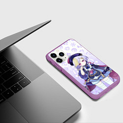 Чехол iPhone 11 Pro матовый QIQI КИКИ ГЕНШИН ИМПАКТ ГЕРОИНЯ, цвет: 3D-фиолетовый — фото 2