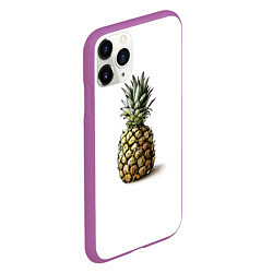 Чехол iPhone 11 Pro матовый Pineapple watercolor, цвет: 3D-фиолетовый — фото 2