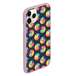 Чехол iPhone 11 Pro матовый Веселые ромашки, цвет: 3D-розовый — фото 2