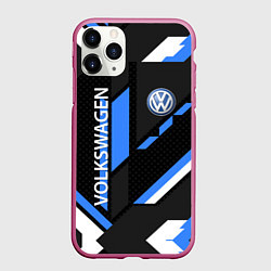 Чехол iPhone 11 Pro матовый VOLKSWAGEN GEOMETRY SPORT, цвет: 3D-малиновый