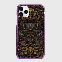 Чехол iPhone 11 Pro матовый Идол Ацтеков, цвет: 3D-фиолетовый