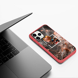 Чехол iPhone 11 Pro матовый Горо Gorou, Genshin Impact Геншин импакт, цвет: 3D-красный — фото 2