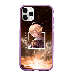 Чехол iPhone 11 Pro матовый Итэр Aether, Genshin Impact Геншин импакт, цвет: 3D-фиолетовый