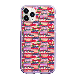 Чехол iPhone 11 Pro матовый Торты со свежими ягодами, цвет: 3D-светло-сиреневый