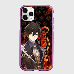 Чехол iPhone 11 Pro матовый ЧЖУН ЛИ ГЕНШИН ИМПАКТ, GENSHIN IMPACT, цвет: 3D-фиолетовый