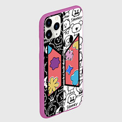 Чехол iPhone 11 Pro матовый Permission To Dance SPLIT BT21, цвет: 3D-фиолетовый — фото 2