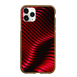 Чехол iPhone 11 Pro матовый Волны красного металла, цвет: 3D-коричневый