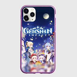 Чехол iPhone 11 Pro матовый НОВЫЙ ГОД В ГЕНШИН ИМПАКТ 2022 MERRY CHRISTMAS GEN, цвет: 3D-фиолетовый