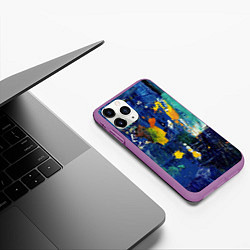 Чехол iPhone 11 Pro матовый КРАСКА PAINT, цвет: 3D-фиолетовый — фото 2