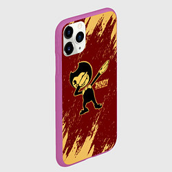 Чехол iPhone 11 Pro матовый Bendy and the ink machine - Dabbing, цвет: 3D-фиолетовый — фото 2