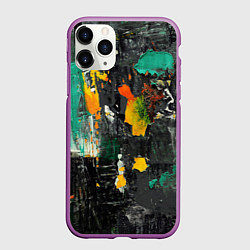 Чехол iPhone 11 Pro матовый Пятна краски, цвет: 3D-фиолетовый