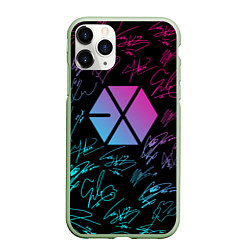 Чехол iPhone 11 Pro матовый EXO BAND НЕОНОВЫЕ АВТОГРАФЫ, цвет: 3D-салатовый