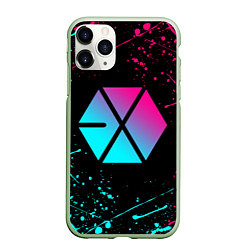 Чехол iPhone 11 Pro матовый EXO BAND NEON LOGO НЕОНОВЫЕ БРЫЗГИ КРАСОК