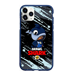 Чехол iPhone 11 Pro матовый BRAWL STARS SHARK БРЫЗГИ КРАСОК