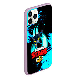 Чехол iPhone 11 Pro матовый BRAWL STARS ЛЕТЯЩИЙ MECHA CROW, цвет: 3D-сиреневый — фото 2