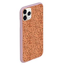 Чехол iPhone 11 Pro матовый Жирафы на фоне пятен, цвет: 3D-розовый — фото 2