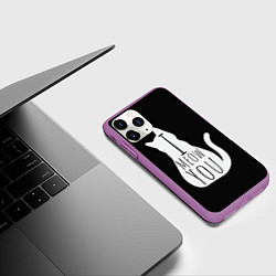 Чехол iPhone 11 Pro матовый I Meow You I love you, цвет: 3D-фиолетовый — фото 2