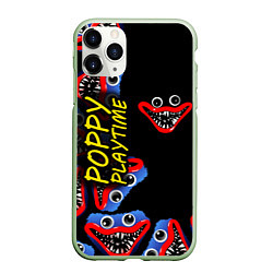 Чехол iPhone 11 Pro матовый Poppy Playtime Страх настигнет, цвет: 3D-салатовый