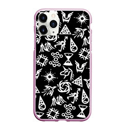 Чехол iPhone 11 Pro матовый EXO BAND SYMBOL PATTERN WHITE K-POP, цвет: 3D-розовый