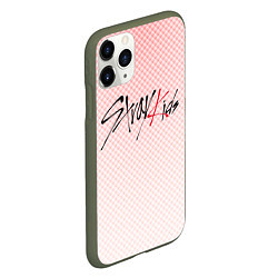 Чехол iPhone 11 Pro матовый Stray kids лого, K-pop ромбики, цвет: 3D-темно-зеленый — фото 2