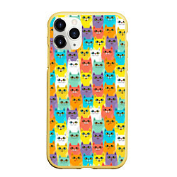 Чехол iPhone 11 Pro матовый Разноцветные Мультяшные Котики