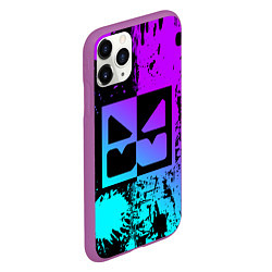 Чехол iPhone 11 Pro матовый GEOMETRY DASH NEON LEVELS SMILE, цвет: 3D-фиолетовый — фото 2