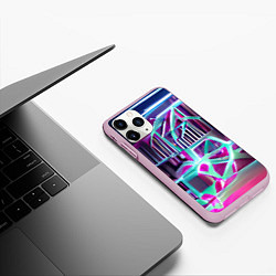 Чехол iPhone 11 Pro матовый Неоновая трубка, цвет: 3D-розовый — фото 2