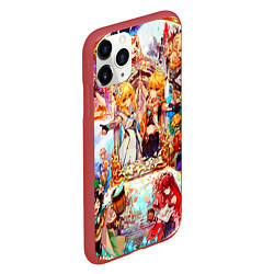 Чехол iPhone 11 Pro матовый Застолье всех героев ГЕНШИН ИМПАКТА, цвет: 3D-красный — фото 2