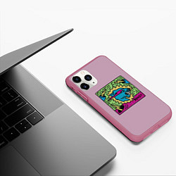 Чехол iPhone 11 Pro матовый Mr Beast Drawing Full Print, цвет: 3D-малиновый — фото 2