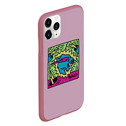 Чехол iPhone 11 Pro матовый Mr Beast Drawing Full Print, цвет: 3D-малиновый — фото 2