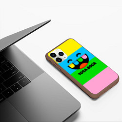Чехол iPhone 11 Pro матовый Toca Boca Logo Тока Бока, цвет: 3D-коричневый — фото 2