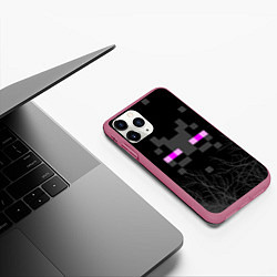 Чехол iPhone 11 Pro матовый ЭНДЕРМЕН МАЙНКРАФТ MINECRAFT, цвет: 3D-малиновый — фото 2
