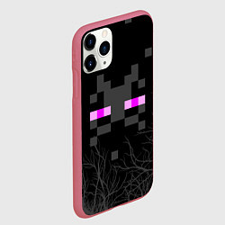 Чехол iPhone 11 Pro матовый ЭНДЕРМЕН МАЙНКРАФТ MINECRAFT, цвет: 3D-малиновый — фото 2
