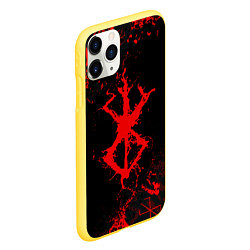 Чехол iPhone 11 Pro матовый BERSERK PATTERN SYMBOL, КЛЕЙМО, цвет: 3D-желтый — фото 2